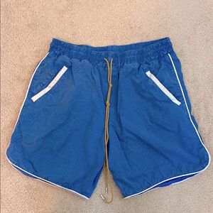 Rhude Men's Blue Tencel Activewear Paisley‎ Bandana Track Short Size L